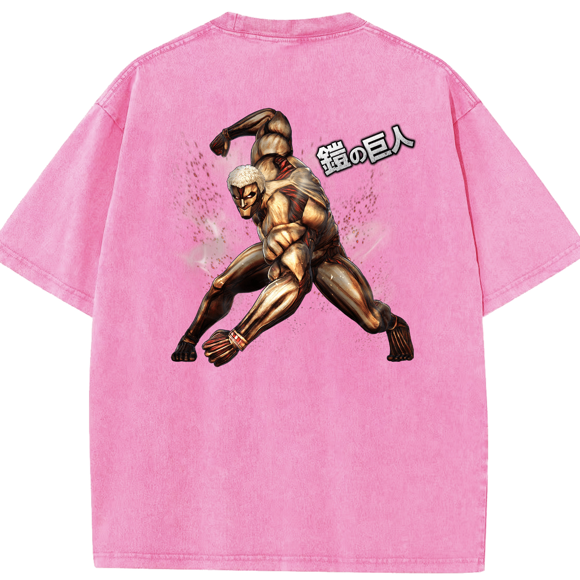 （画像用） 進撃の巨人 Attack on Titan 綿100% ヴィンテージ風 半袖Tシャツ（背面プリント）